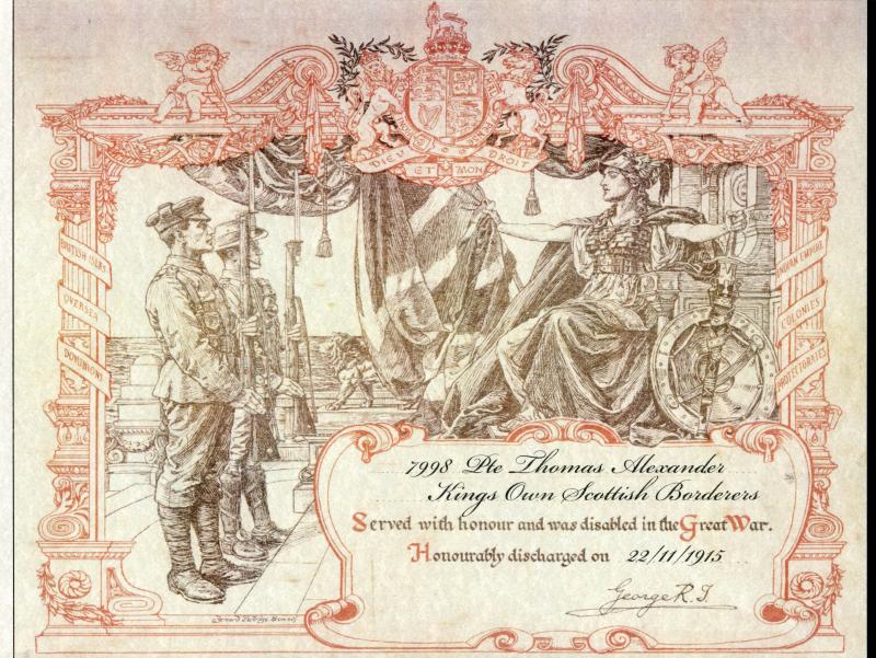 1914 Mons Trio World War One Medals To Pte Thomas Alexander, 2nd Bn Kings Own Scottish Borderers