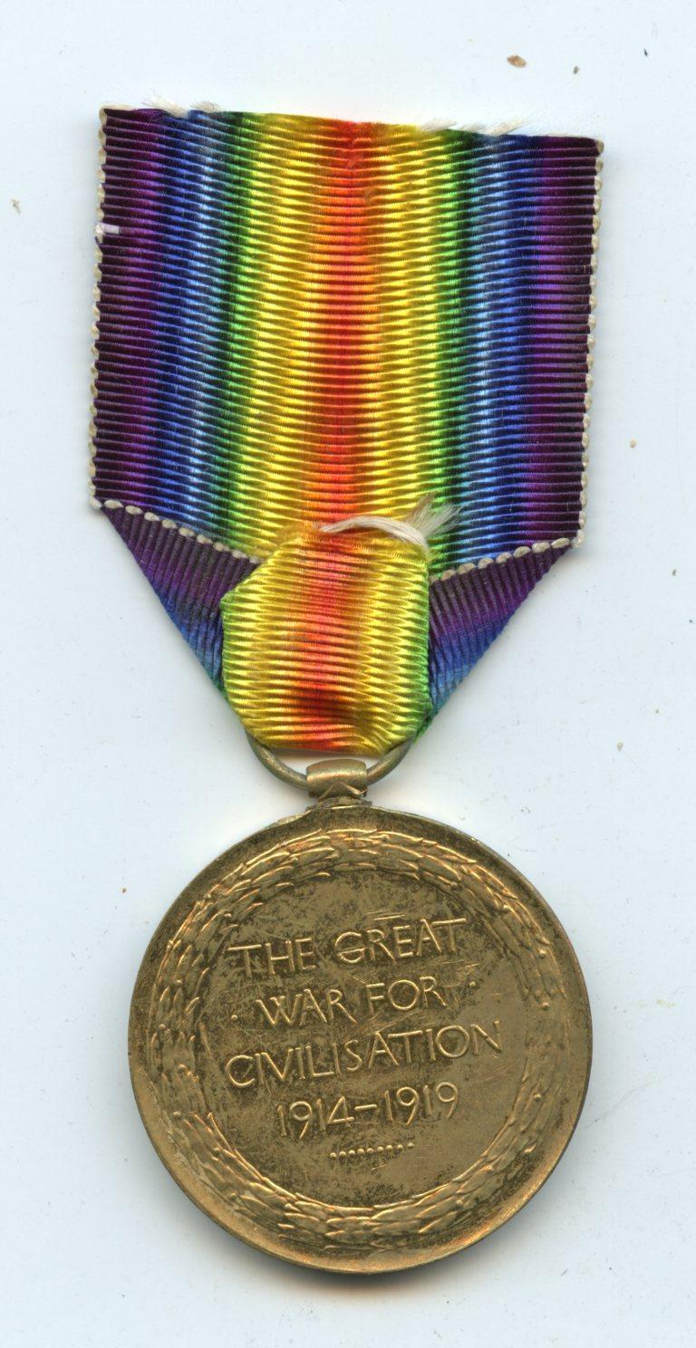 WW1 Victory Medal 1914-1919 To Pte Charles George Tyrrell
