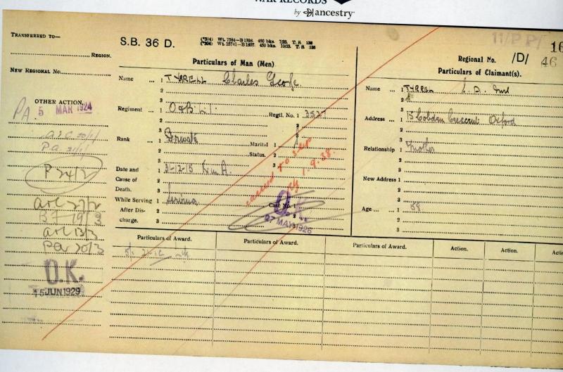 WW1 Victory Medal 1914-1919 To Pte Charles George Tyrrell