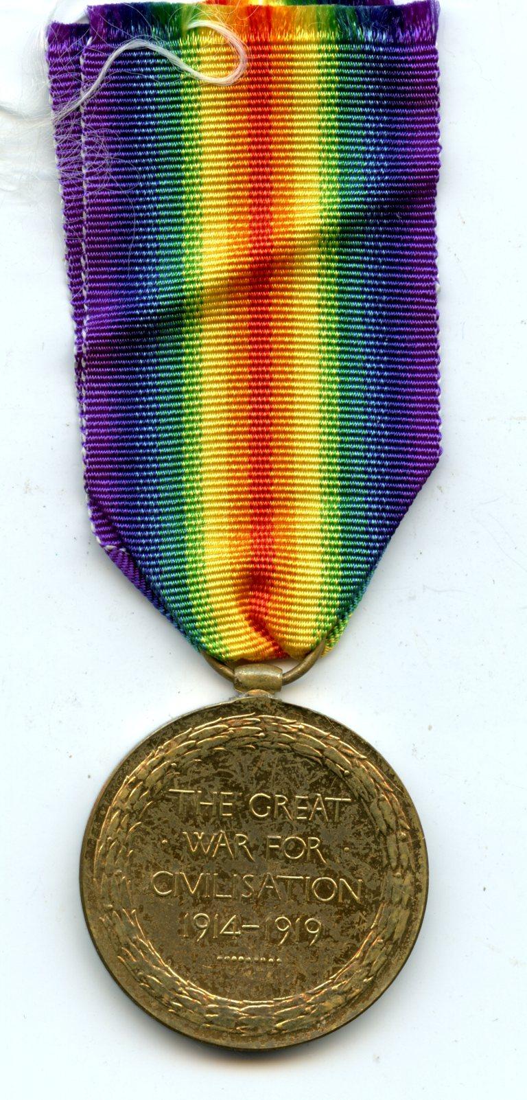 WW1 Victory Medal 1914-19 To Cpl Frederick John Harman, Army Cyclist Corps