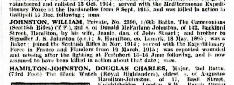 WW1 1914-15 Trio World War One Medals To Pte William Johnston, 6th Bn., Cameronians (Scottish Rifles)