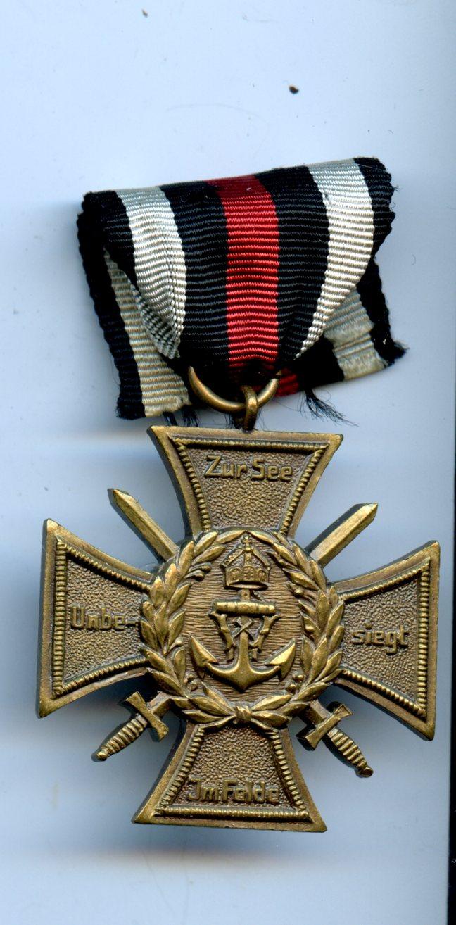 WW1 German Marine Flanders Cross Medal