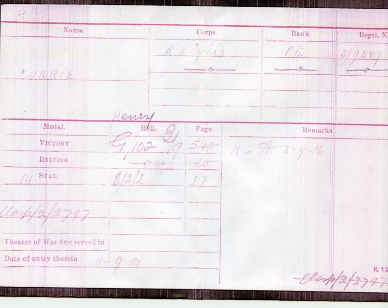 WW1 1914 Mons Star Medal To Pte Henry Currie 1st Bn., Black Watch (Royal Highlanders)