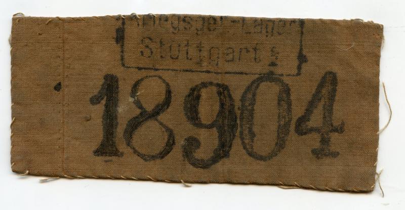 Very Rare  WW1  Rare Prisoner of War Cloth Badge from  Kriegsgef- Lager Stuttgart 2