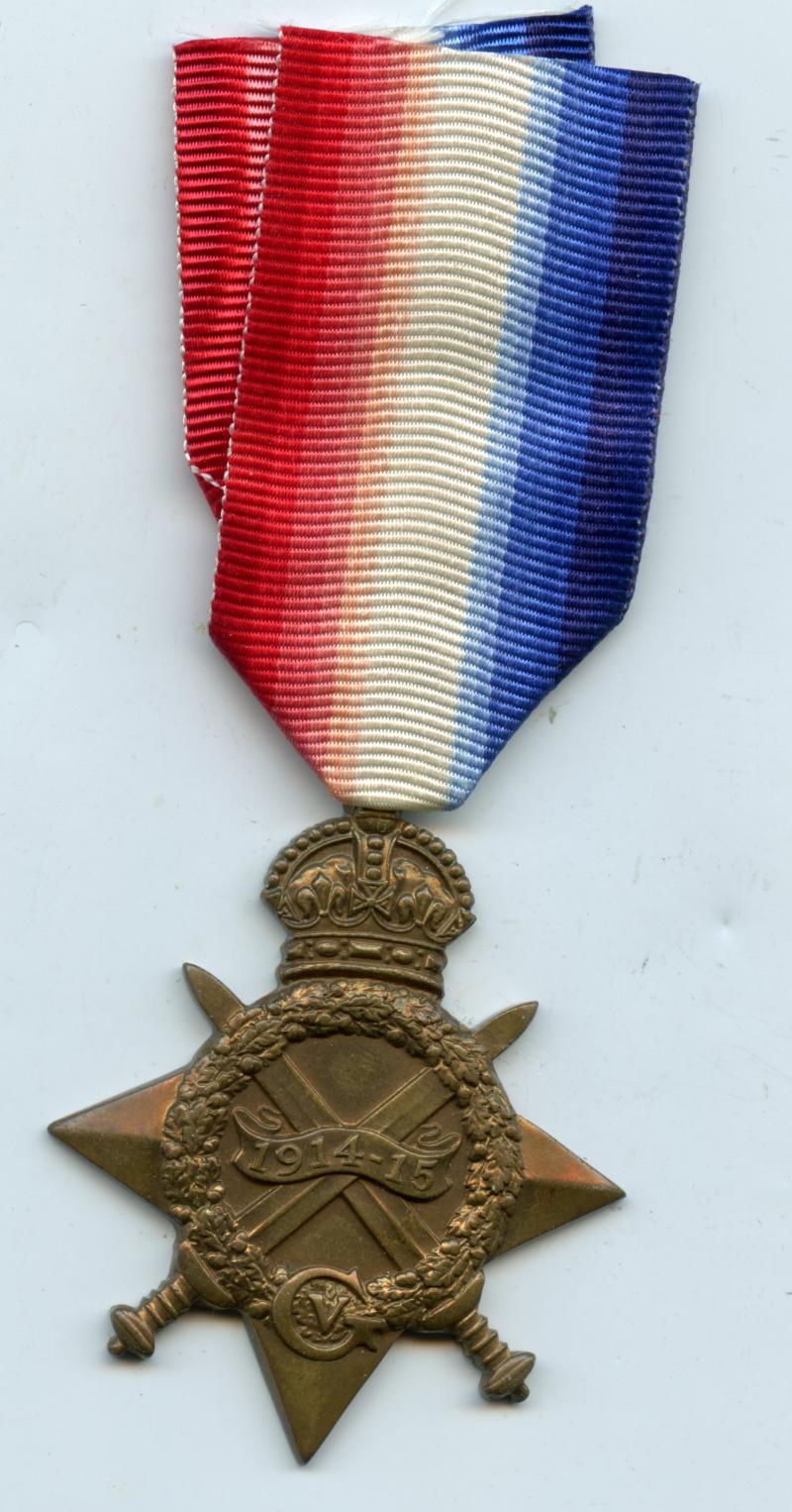 1914-15 Star Medal To Pte Robert Morrison Argyll and Sutherland Highlanders ( Later Lt in the R.F.A.)