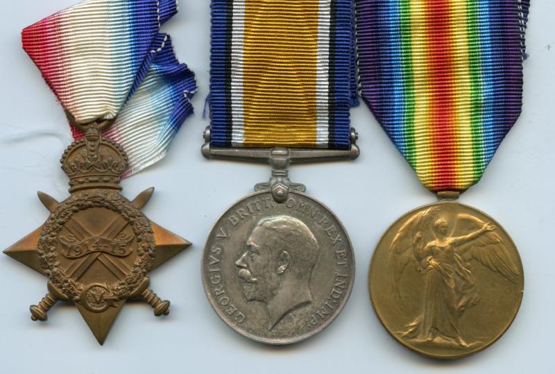 1914-15 Trio World War One Medals To Pte Harold E Purnell, Gloucestershire Regiment