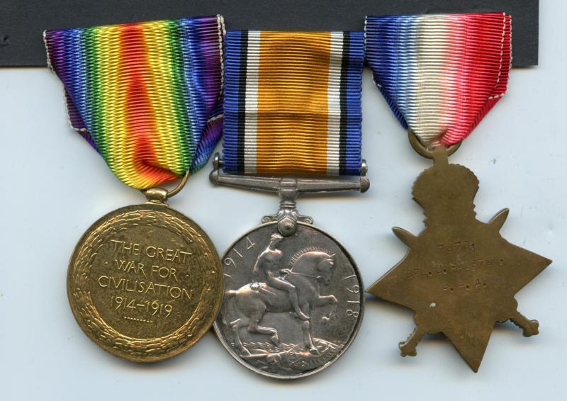 WW1 1914-15 Trio World War One Medals To Sjt John Ralston, Royal Field Artillery