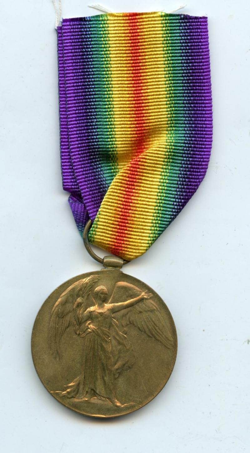 WW1 Victory Medal 1914-1919 To Pte Percy Tabberer, 8th Bn., Gordon Highlanders