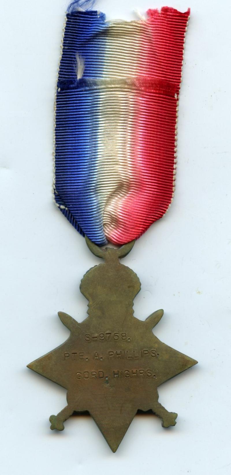 WW1 1914-15 Star Medal To Pte Alexander Phillips, 1st Bn., Gordon Highlanders