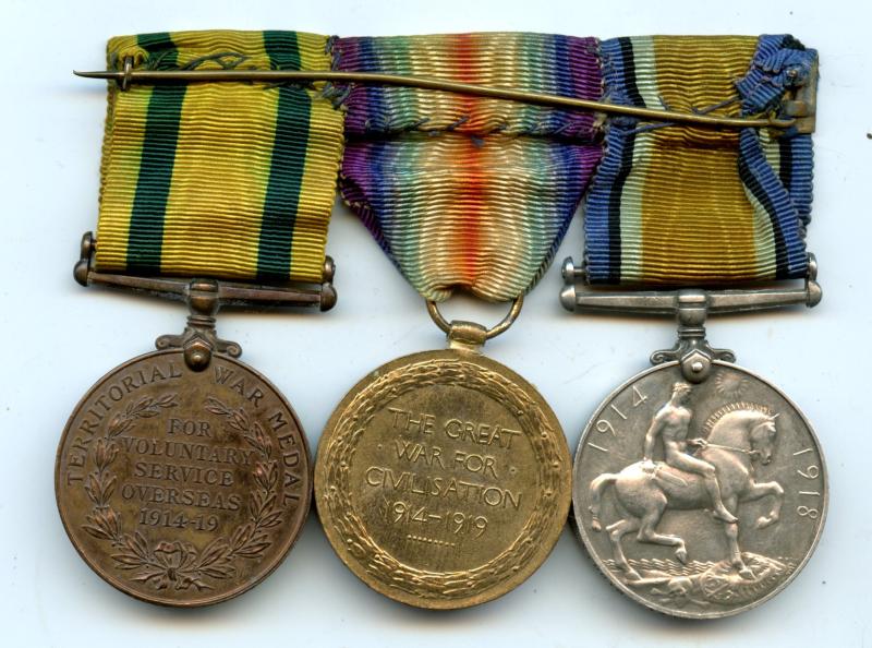 Territorial War Medal To Pte William George Brindley, Middlesex Regt