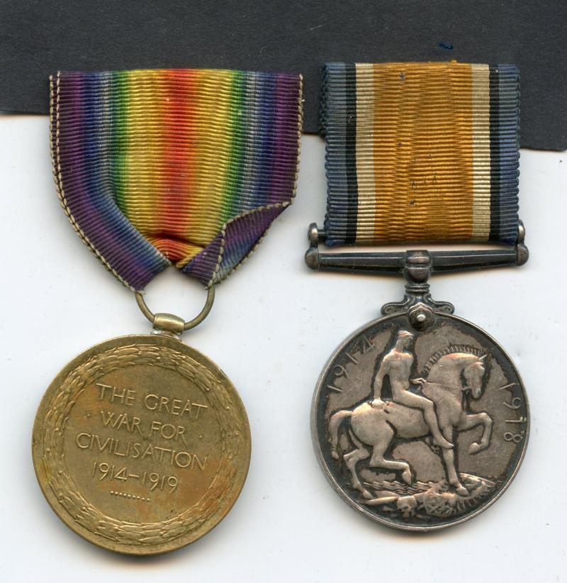 WW1 British War & Victory Medals Pair To Pte James Best, Royal Scots Fusiliers