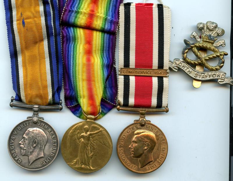 WW1 British War & Victory Medals Pair & Special Constabulary Medal To Pte James Laurence Seed, North Staffordshire RegimentTo