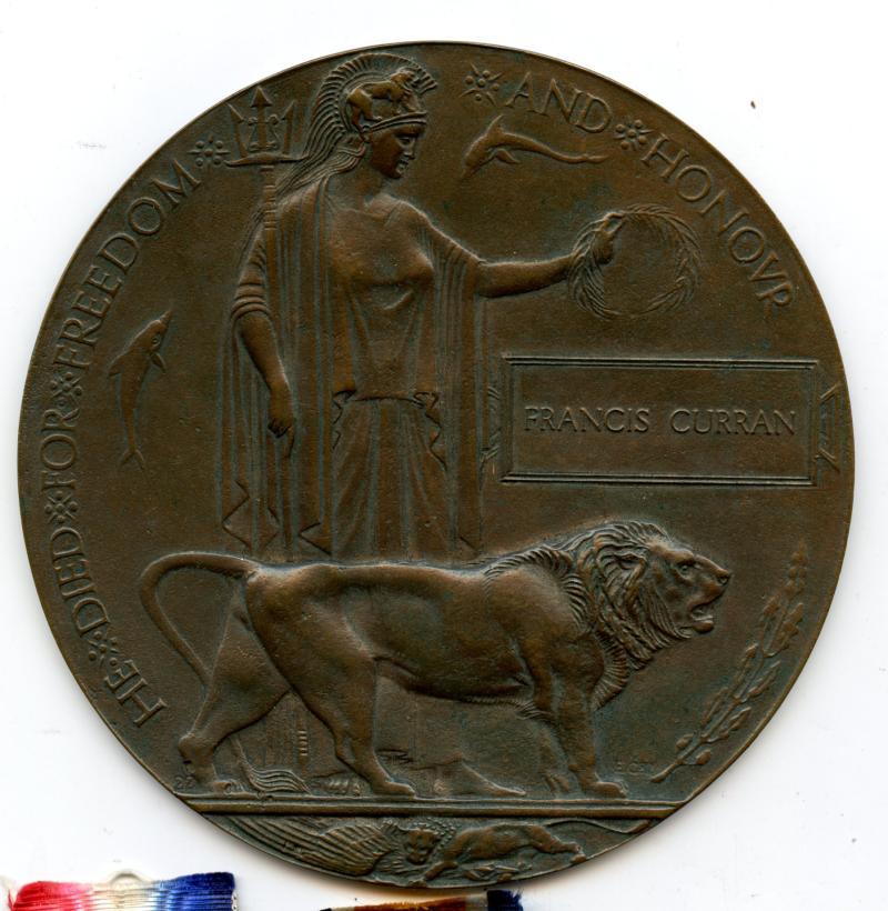 WW1 1914-15 Trio & Memorial Medal Plaque Group To Pte Francis Curran,1st Bn., York and Lancaster Regiment