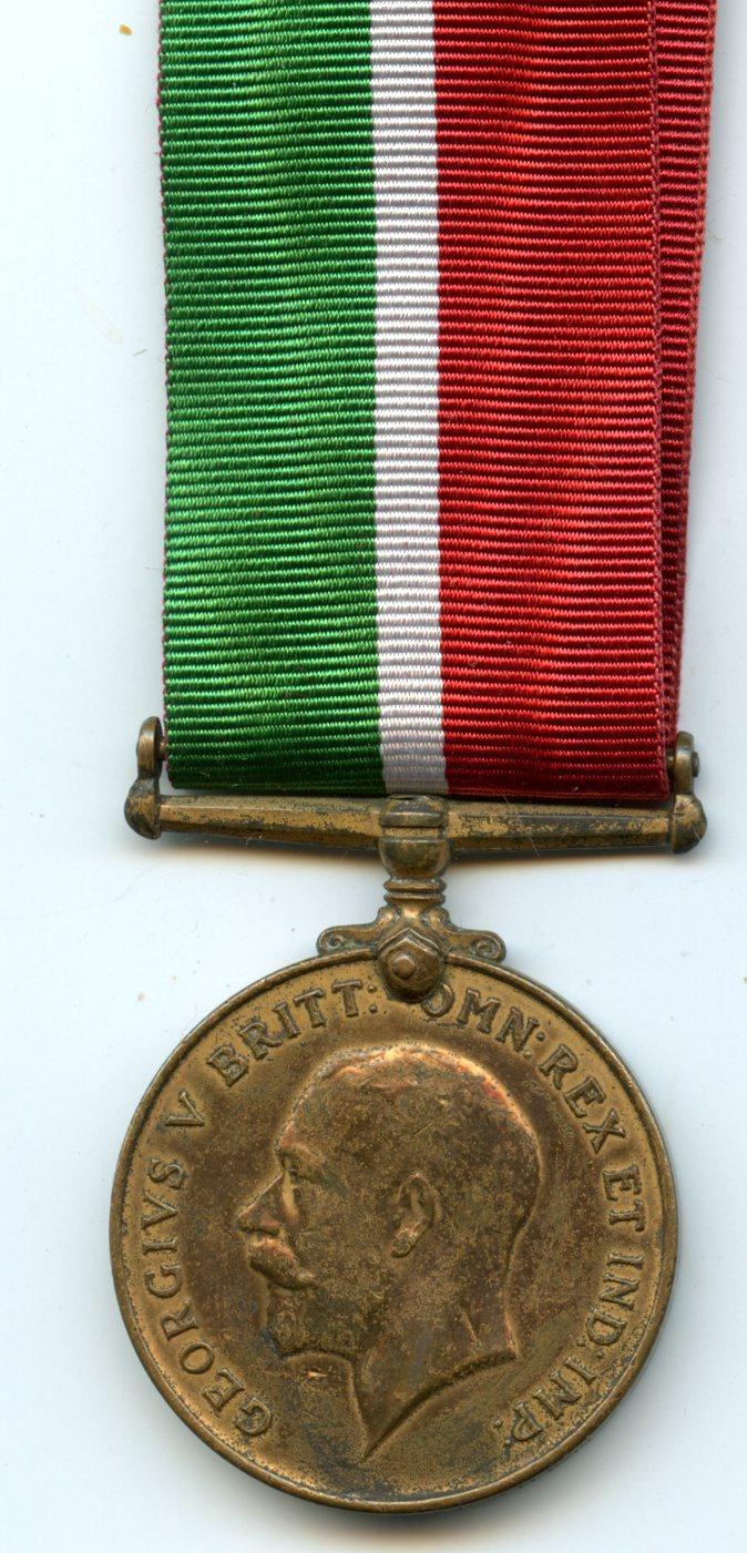 WW1 Mercantile Marine War Medal 1914-18 To Ernest A Warren