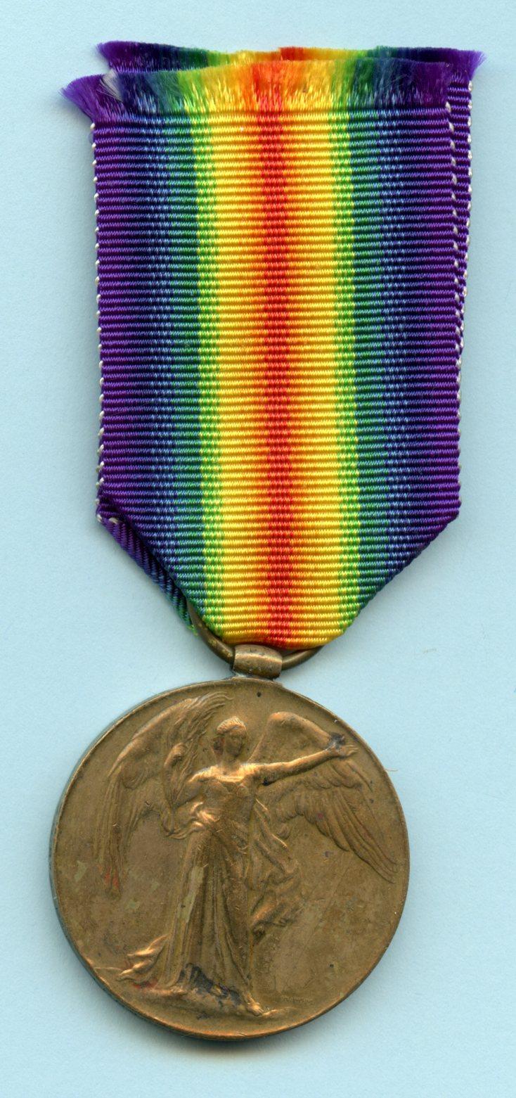 Victory Medal 1914-19 To Pte Ernest Chamberlin, Yorks & Lancs Regiment