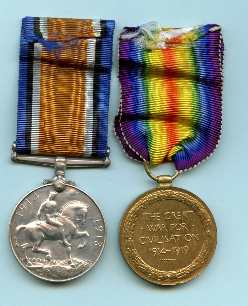 WW1 British War & Victory Medals Pair To Pte Robert W Aitken, Seaforth Highlanders ( From Giffnock Glasgow)