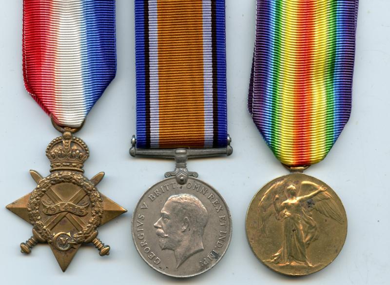 WW1 1914-15 Trio World War One Medals To Pte Thomas Wills, Devonshire Regiment