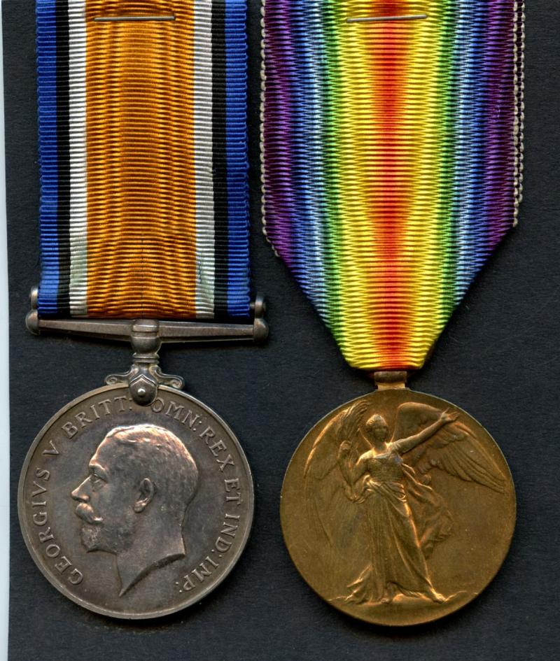 WW1 British War & Victory Medals Pair To Pte Charles Hessner, 4th I. L. Coy Middlesex Regiment