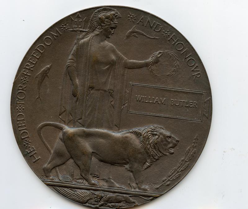 WW1 Memorial Plaque To William Butler