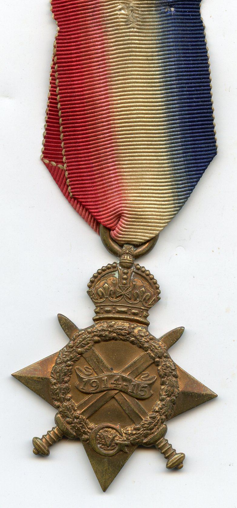1914-15 Star Medal To Pte Vortimer J Williams, Royal Welsh Fusiliers