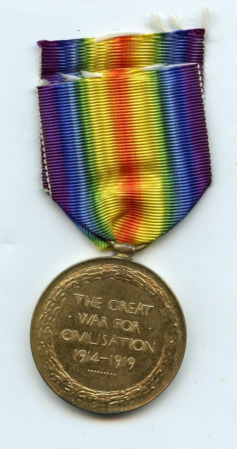 WW1 Victory Medal 1914-1919 To 2 Lieutenant Thomas Dickinson Riley, 7th Bn., Cameronians (Scottish Rifles)