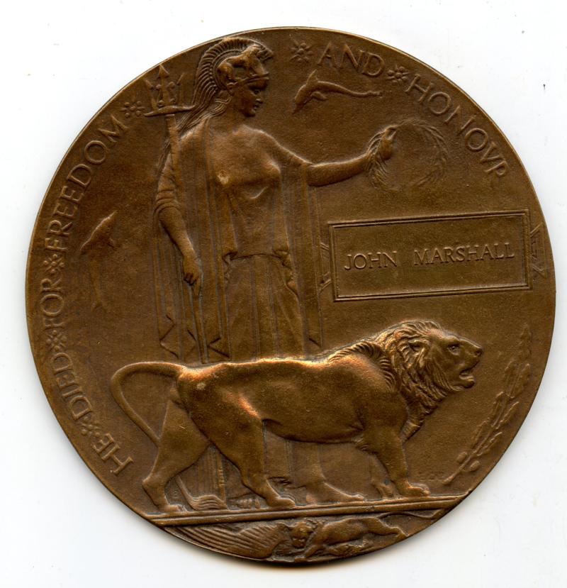 WW1 Memorial Plaque To John Marshall