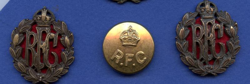 Set of RFC Royal Flying Corps Officers Badges and Buttons