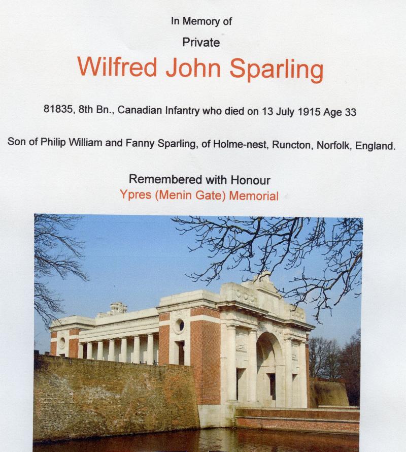WW1 1914-15 Star & Victory Medal To Pte Wilfred John Sparling, 8th Bn., Canadian Infantry (90th Winnipeg Rifles)