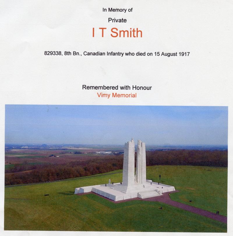 WW1 Victory Medal To Pte Smith, 8th Bn., Canadian Infantry (90th Winnipeg Rifles)