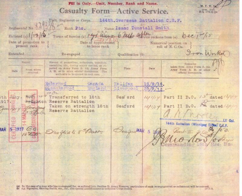 WW1 Victory Medal To Pte Smith, 8th Bn., Canadian Infantry (90th Winnipeg Rifles)