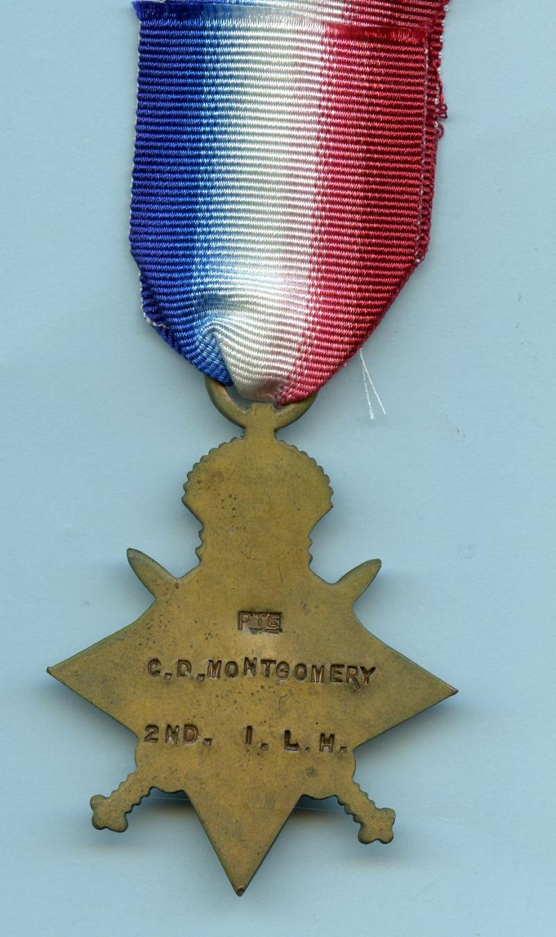 WW1 1914-15 Star To Pte C. D. Montgomery, 2nd South African Imperial Light Horse