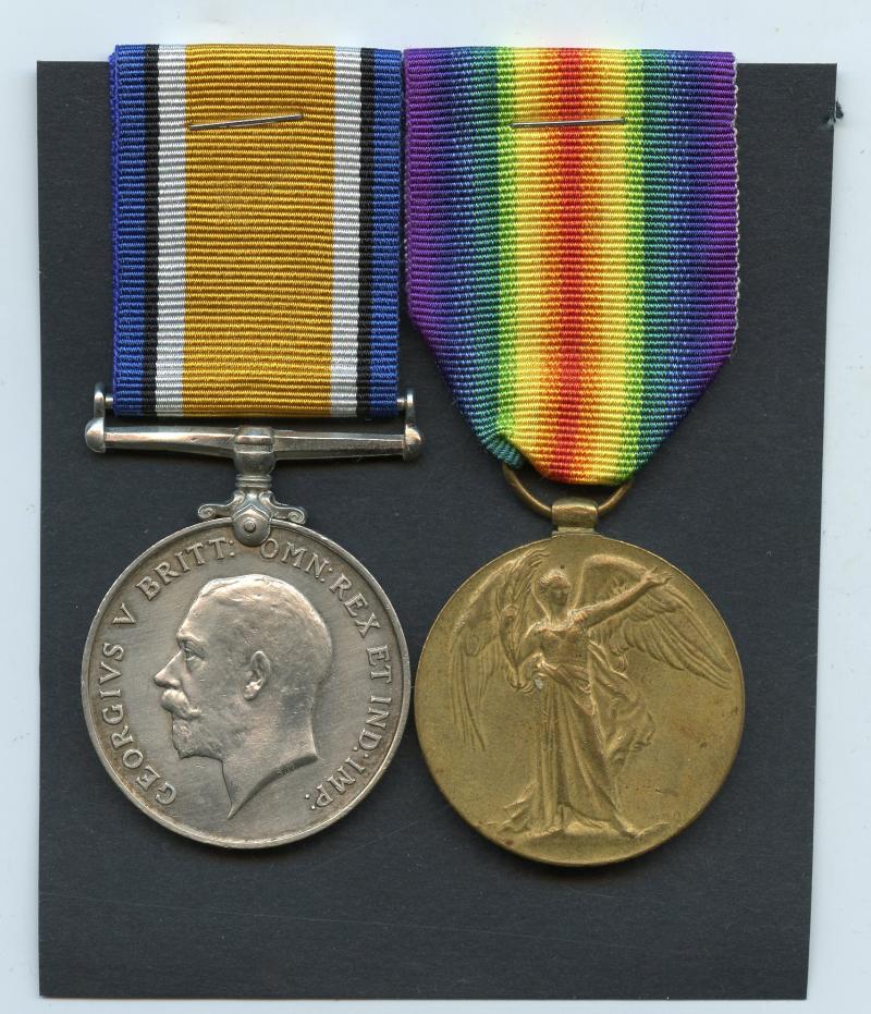 WW1 British War & Victory Medals Pair To Pte Alexander Brabender, 9th Bn., Cameronians (Scottish Rifles)