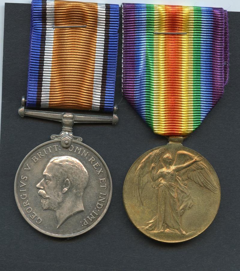 WW1 British War & Victory Medals Pair To Pte John McPhie, 23rd Veterinary Hospital, Army Veterinary Corps