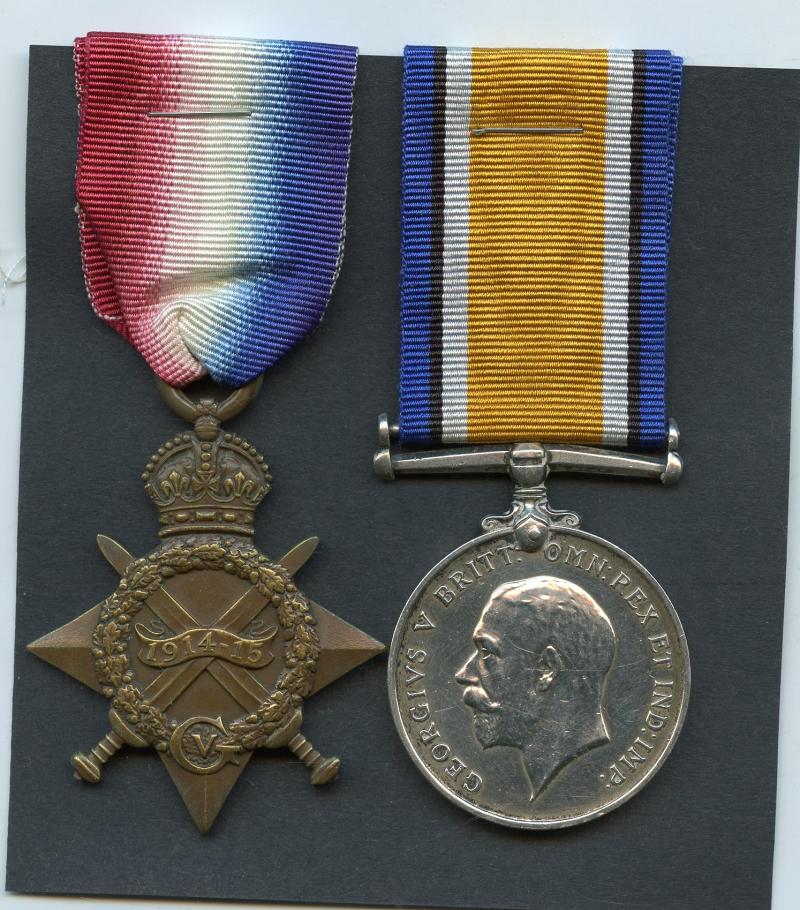 WW1 1914-15 Star & British war Medal To Pte Fernand Lafontaine, 7th Bn., Cameron Highlanders