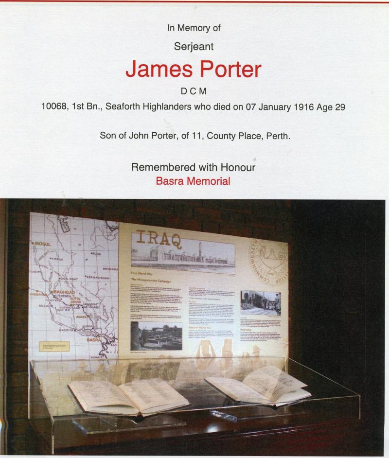 WW1 1914 Mons Star To Sgt James Porter, D.C.M. Sgt Porter 1st Bn., Seaforth Highlanders